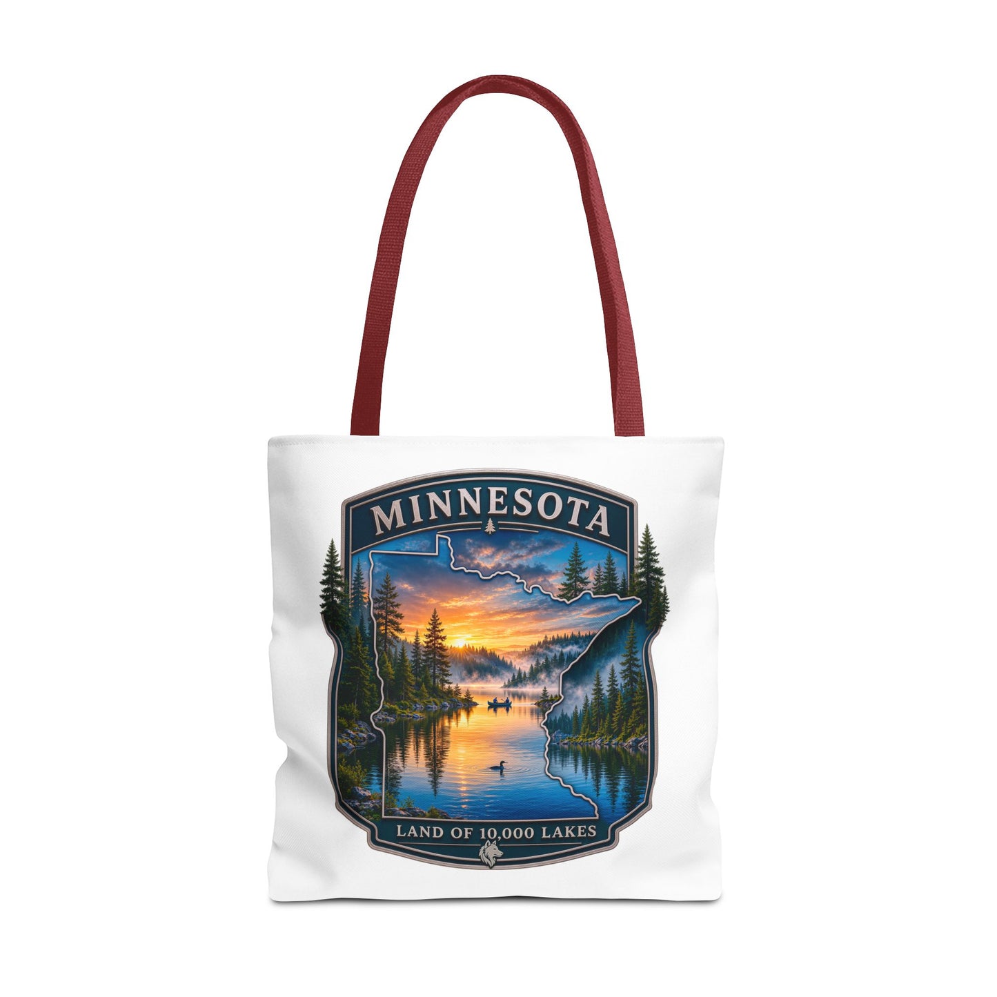 Minnesota Scenic Tote Bag — 'Land of 10,000 Lakes' Sunset Lake Design