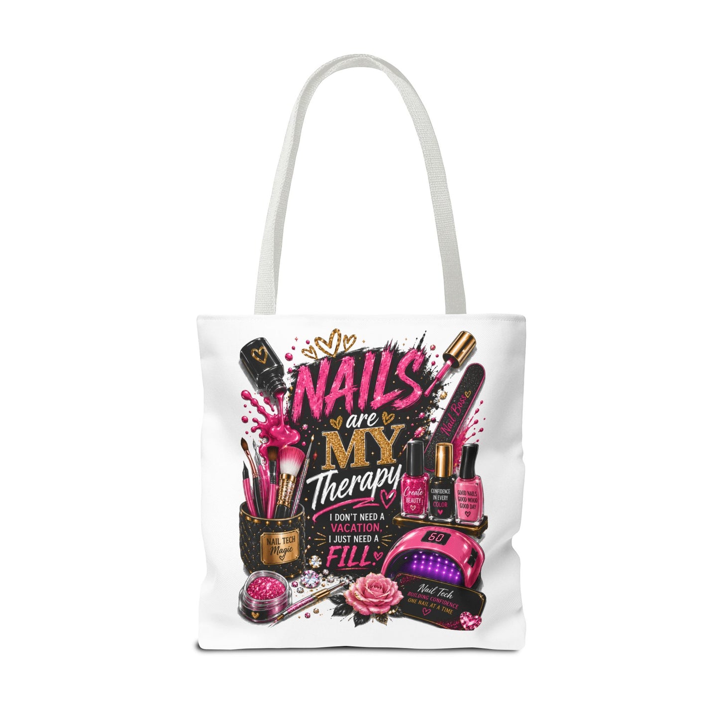 Nails Are My Therapy Tote Bag — Nail Tech Cosmetic Makeup Salon Gift