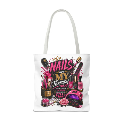 Nails Are My Therapy Tote Bag — Nail Tech Cosmetic Makeup Salon Gift