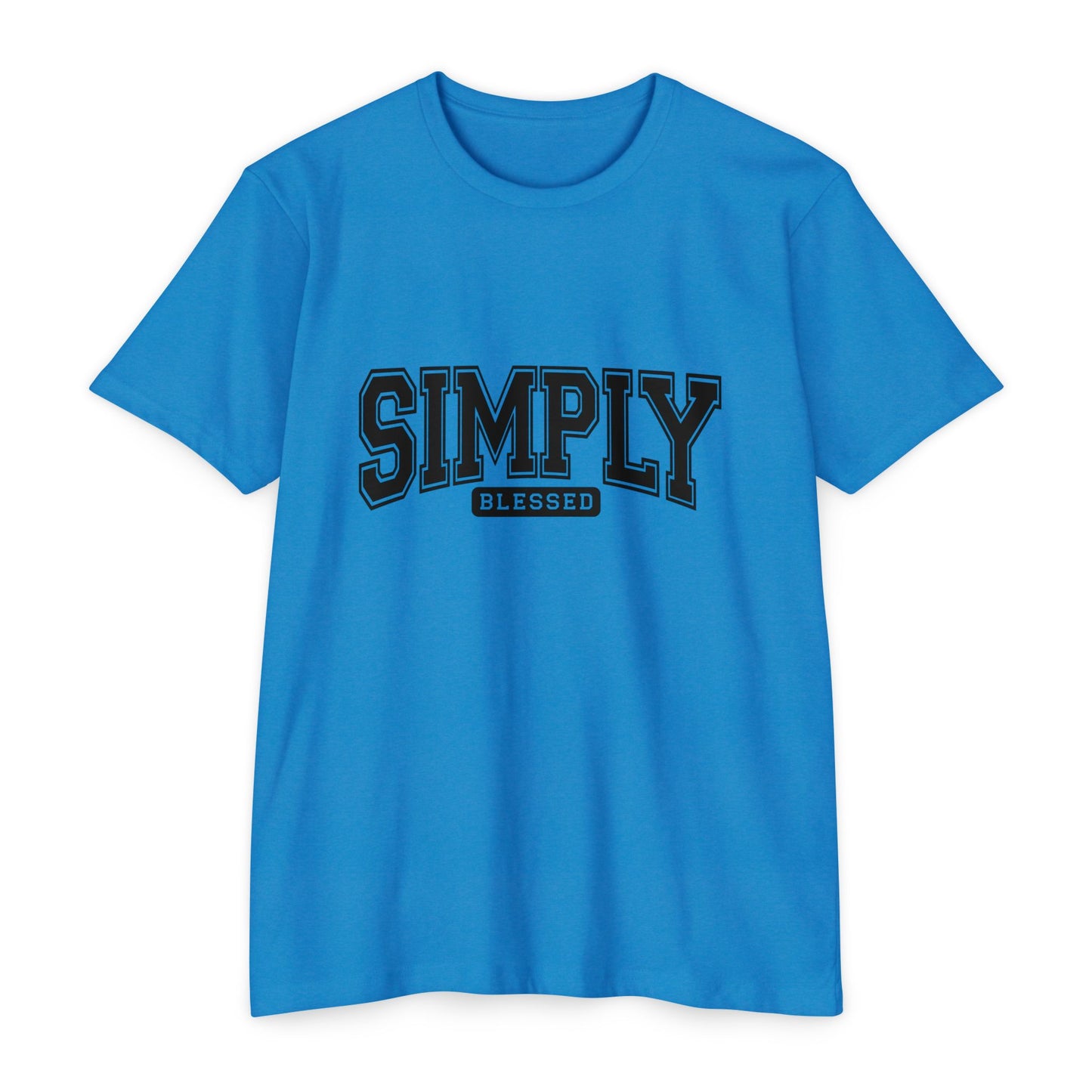Simply Blessed T-Shirt — Vintage Collegiate Script Faith Tee