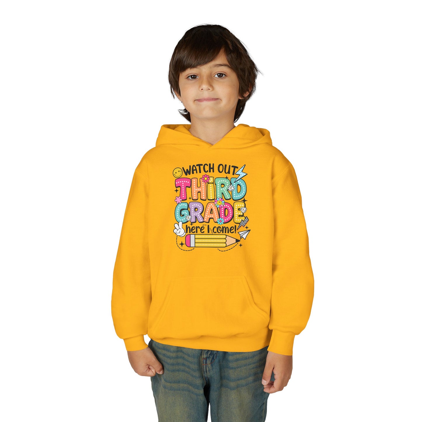 Kids "Watch Out Third Grade Here I Come" Hoodie - Back-to-School 3rd Grade Sweatshirt