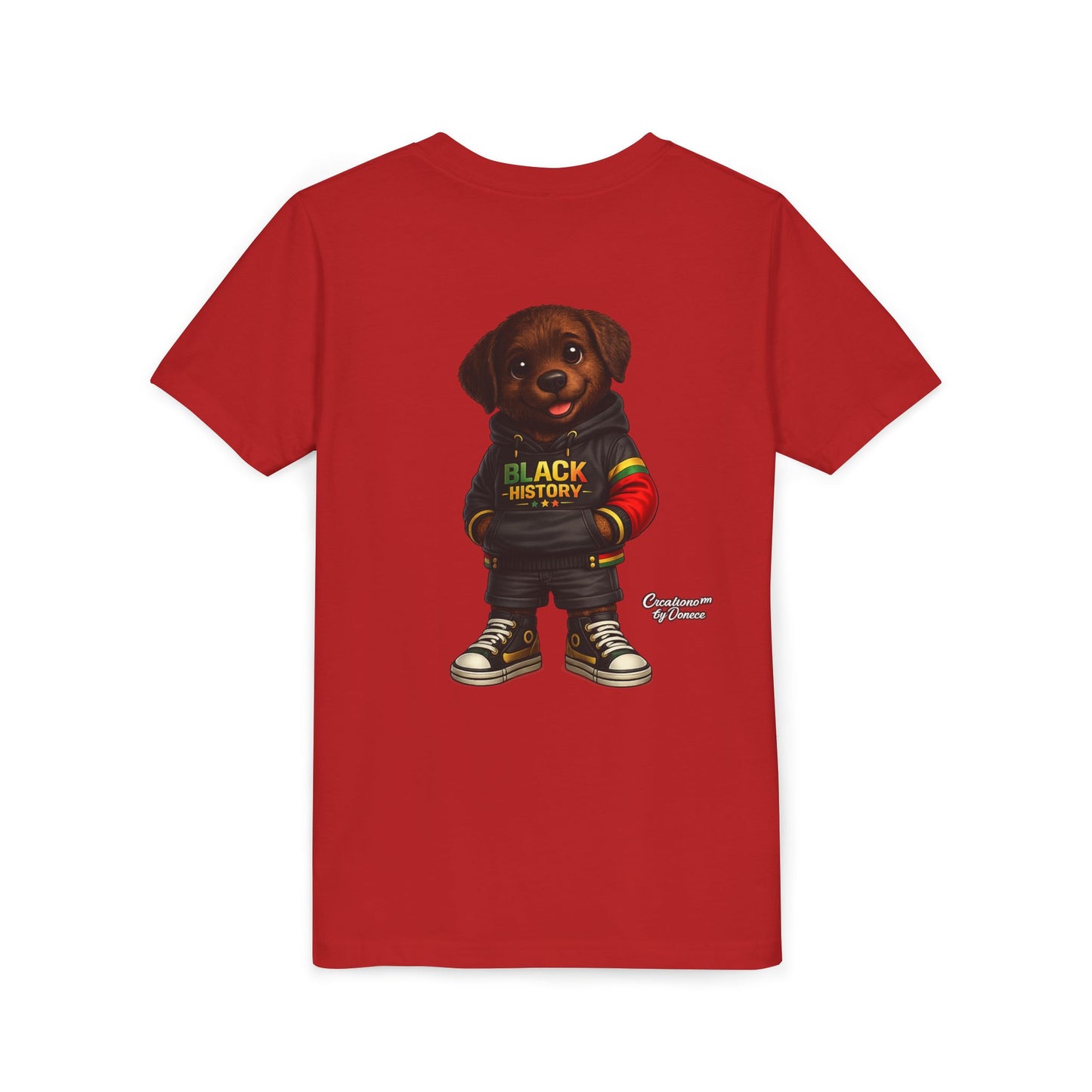 Youth Tee — Cute Puppy 'Black History' Graphic Shirt