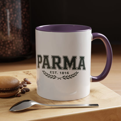 Parma Established 1816 Accent Coffee Mug — Vintage Collegiate Ceramic Coffee Cup