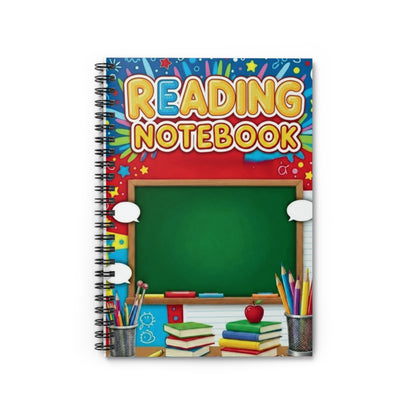 Reading Notebook Spiral Journal — Kids Classroom Chalkboard Design (Ruled)