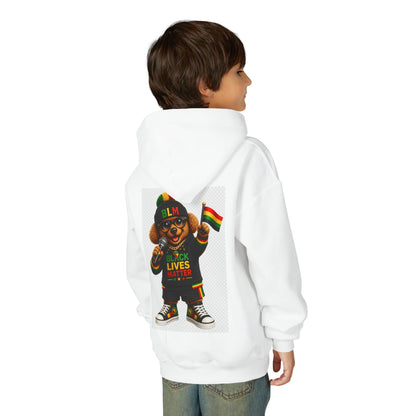 Youth Hoodie — Black Lives Matter Rasta Bear Graphic