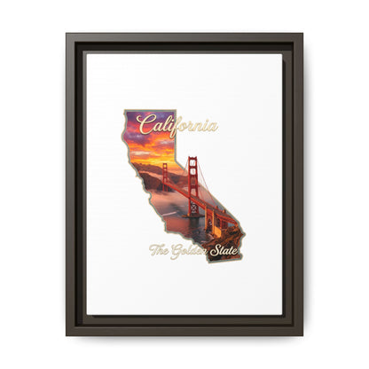 California Golden Gate Map Matte Canvas Print (Framed)