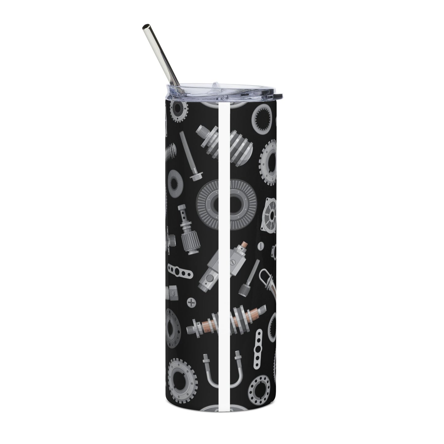 20oz Mechanical Gears Stainless Steel Tumbler — Industrial Automotive Tool Design