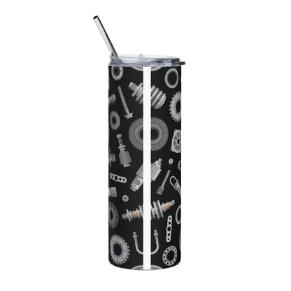 20oz Mechanical Gears Stainless Steel Tumbler — Industrial Automotive Tool Design