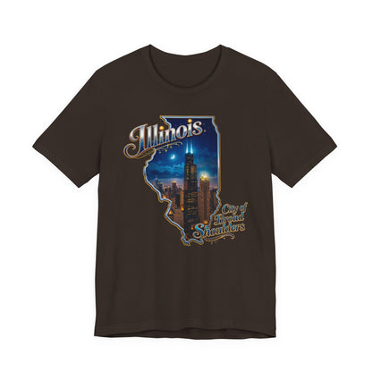 Illinois State Tee — 'City of Broad Shoulders' Chicago Skyline T-Shirt