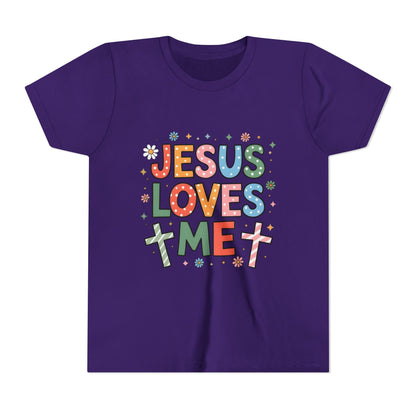 Youth Tee — "Jesus Loves Me" Colorful Christian Kids T-Shirt