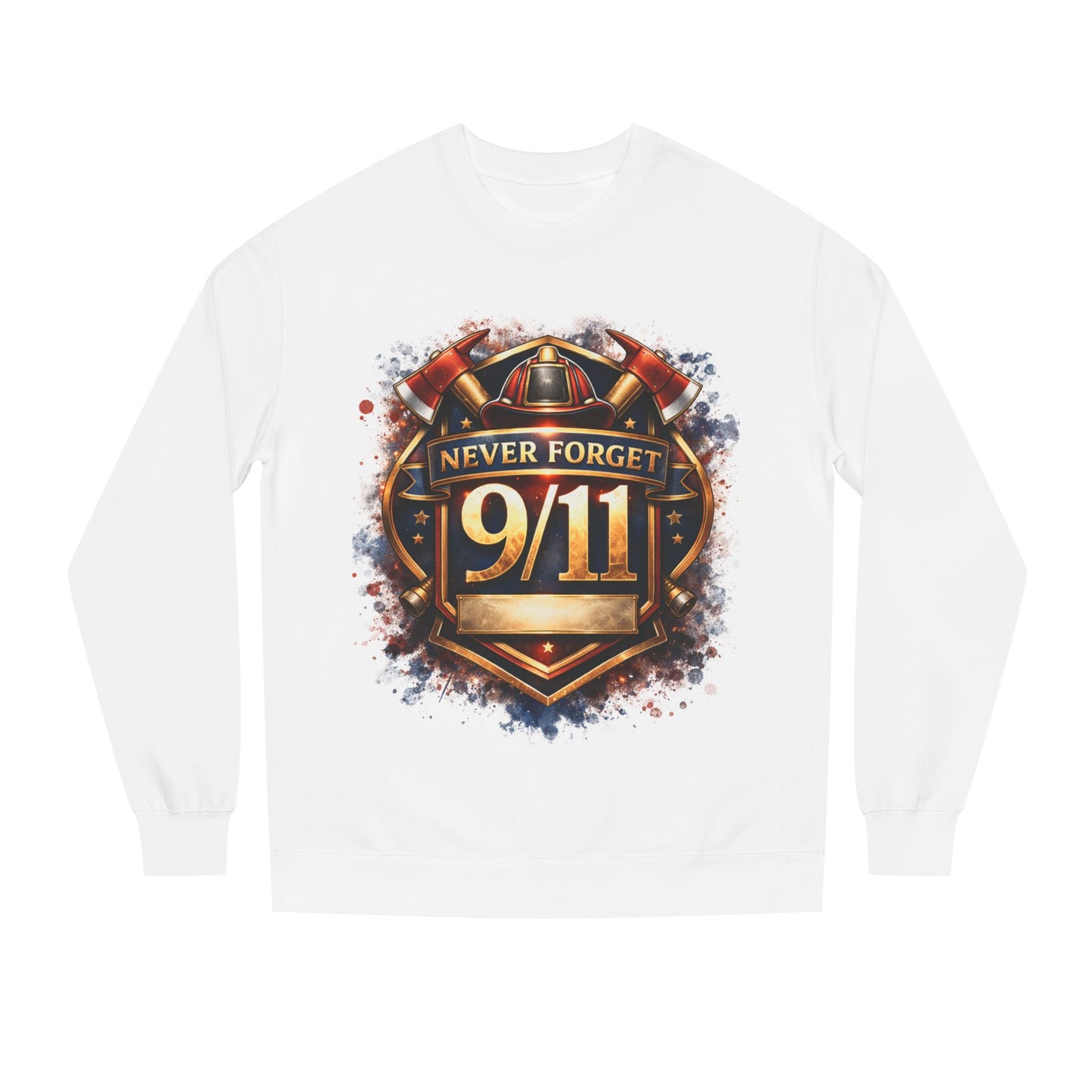 Never Forget 9/11 Sweatshirt — Memorial Firefighter Tribute Crewneck