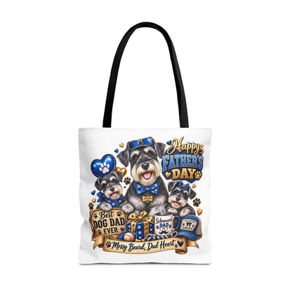 Father’s Day Dog Dad Tote Bag – “Happy Father’s Day” Schnauzer Design