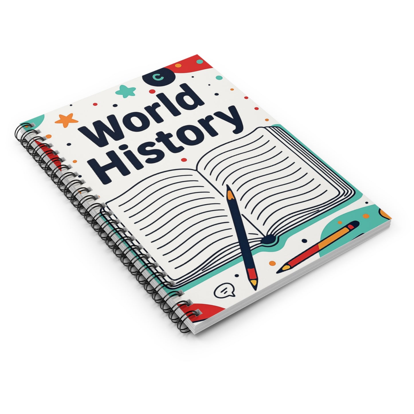 World History Spiral Notebook — Ruled Note-taking Journal for Students