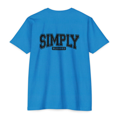 Simply Blessed T-Shirt — Vintage Collegiate Script Faith Tee