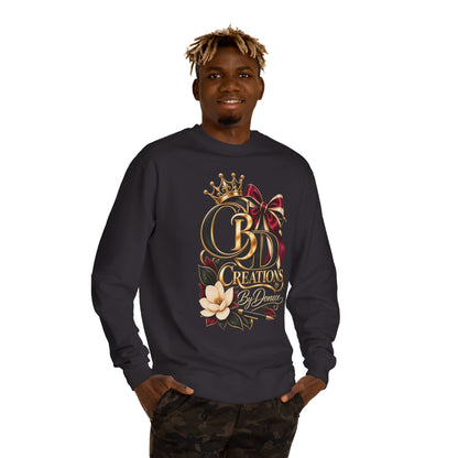 CB Creations Crown Logo Sweatshirt — Floral Ribbon Graphic Crewneck