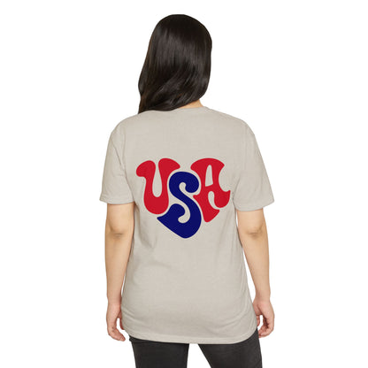 USA Heart Retro Graphic T-Shirt