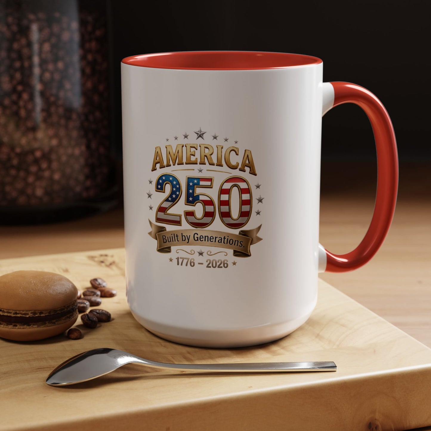 America 250 Coffee Mug — Patriotic 1776–2026 Anniversary Accent Mug