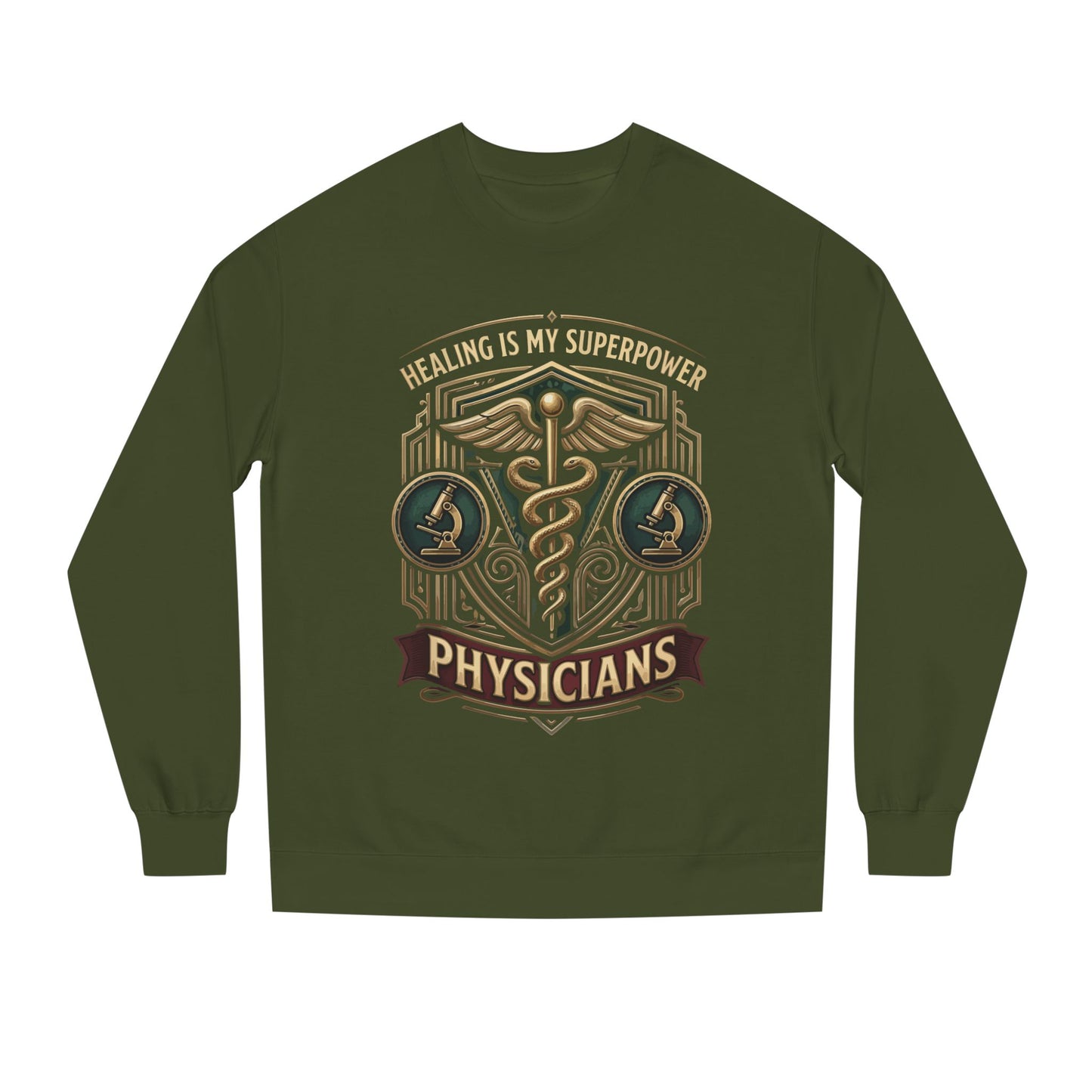 Physicians Caduceus Sweatshirt — "Healing Is My Superpower" Medical Crewneck