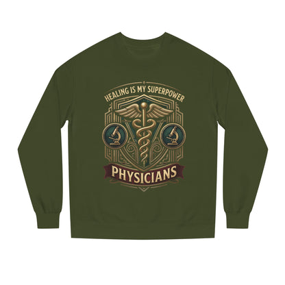 Physicians Caduceus Sweatshirt — "Healing Is My Superpower" Medical Crewneck