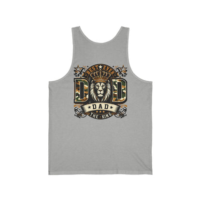 Dad Tank Top — "Best Ever Dad The King" Lion Graphic Fathers Day Gift
