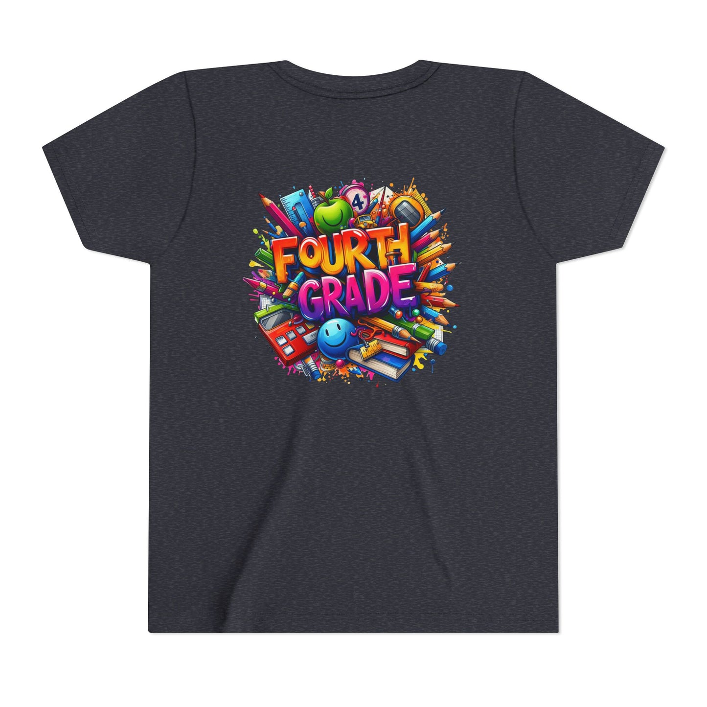 Fourth Grade Youth T‑Shirt – Colorful School Supplies Back to School Tee