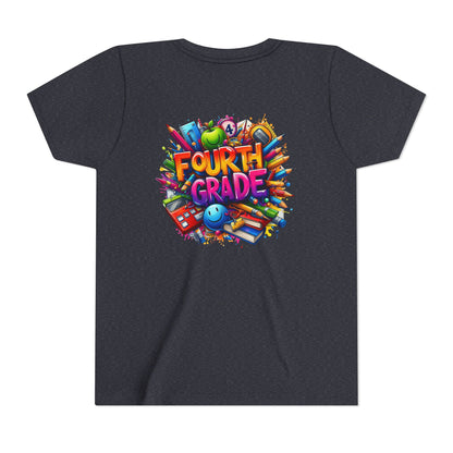 Fourth Grade Youth T‑Shirt – Colorful School Supplies Back to School Tee