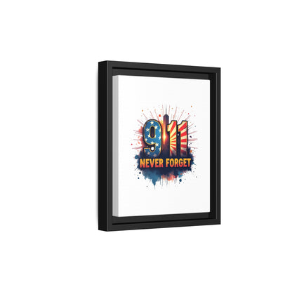 Framed Canvas Wall Art — “9·11 Never Forget” Memorial Print