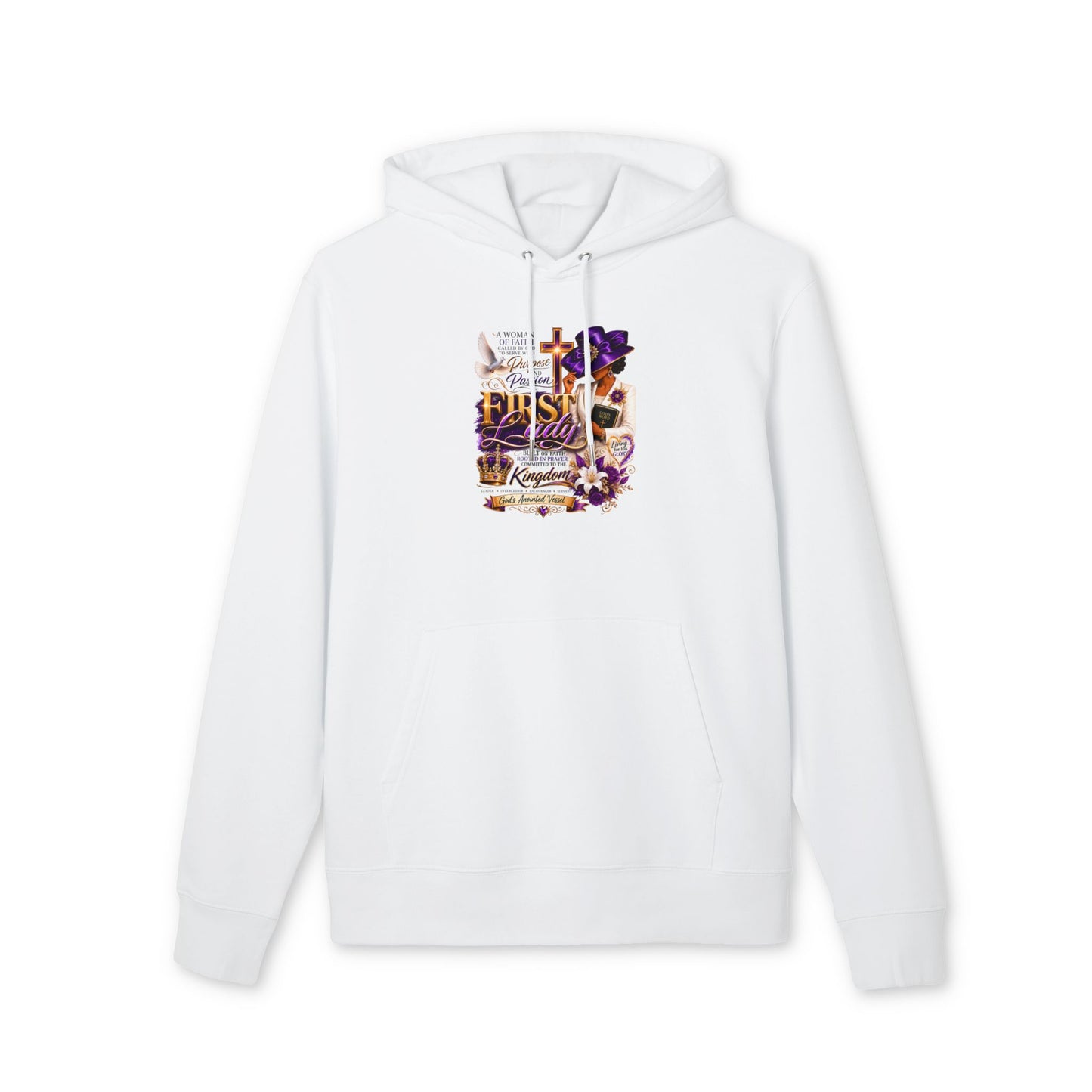 First Lady Inspirational Hoodie — Faith, Family & Royalty Graphic Pullover