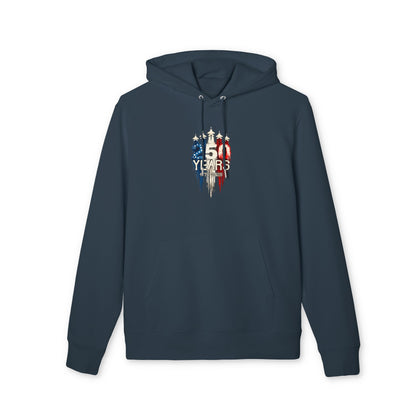 50 Years American Flag Anniversary Hoodie — Patriotic 4th of July Celebration Sweatshirt
