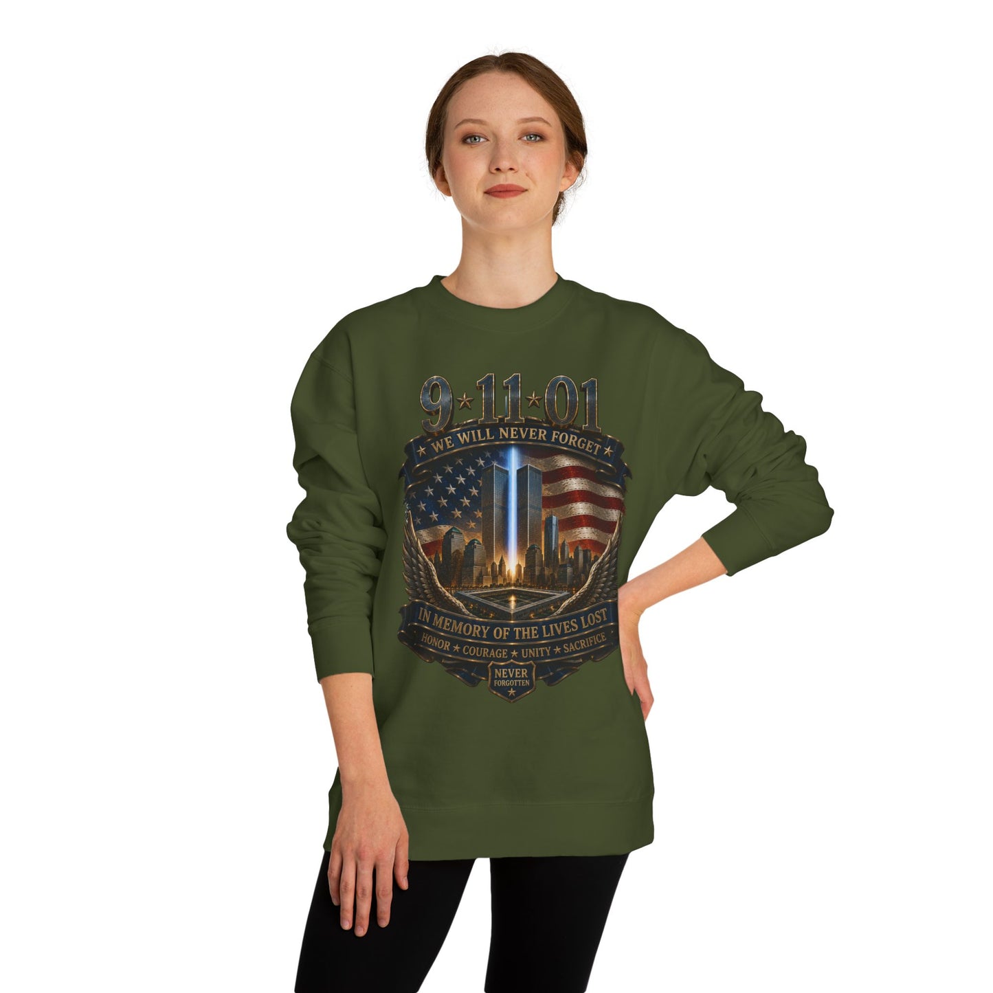 9/11 Never Forget Memorial Sweatshirt – In Memory of the Lives Lost