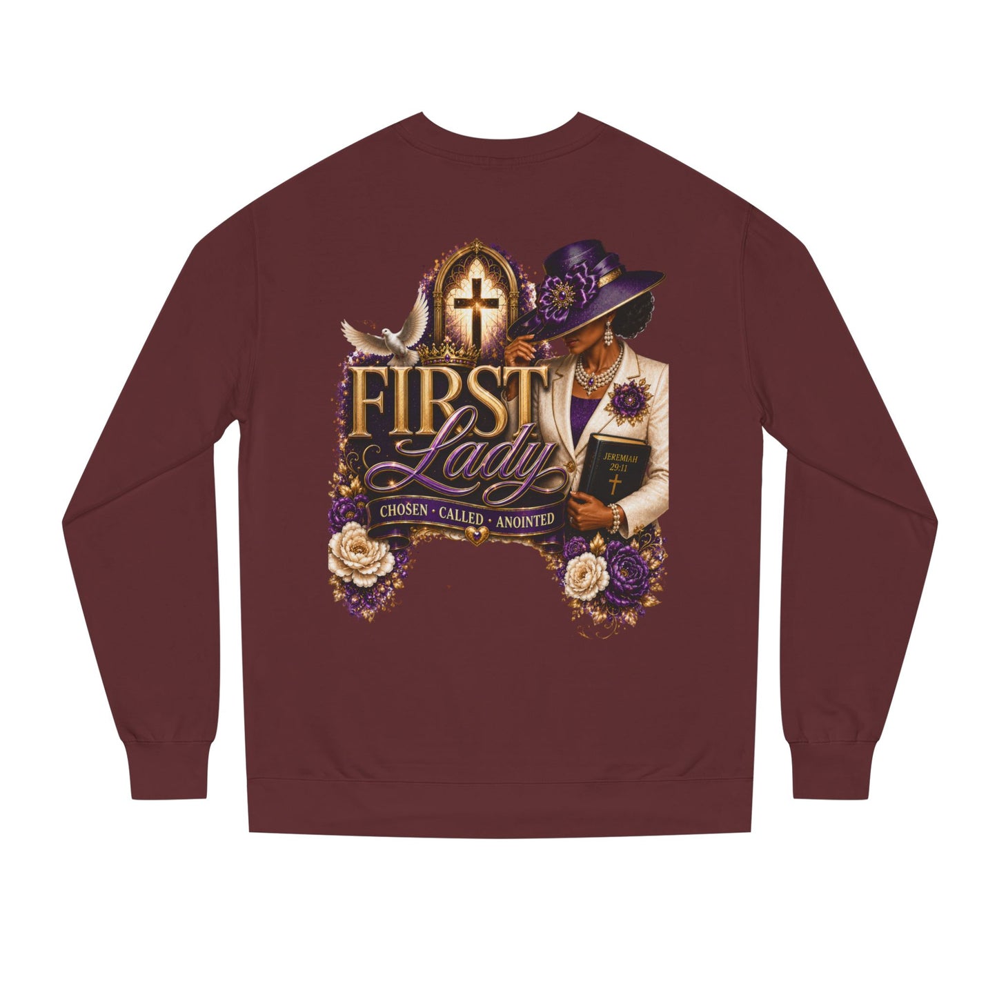 First Lady Church Sweatshirt – Christian Women’s Faith Graphic Crewneck
