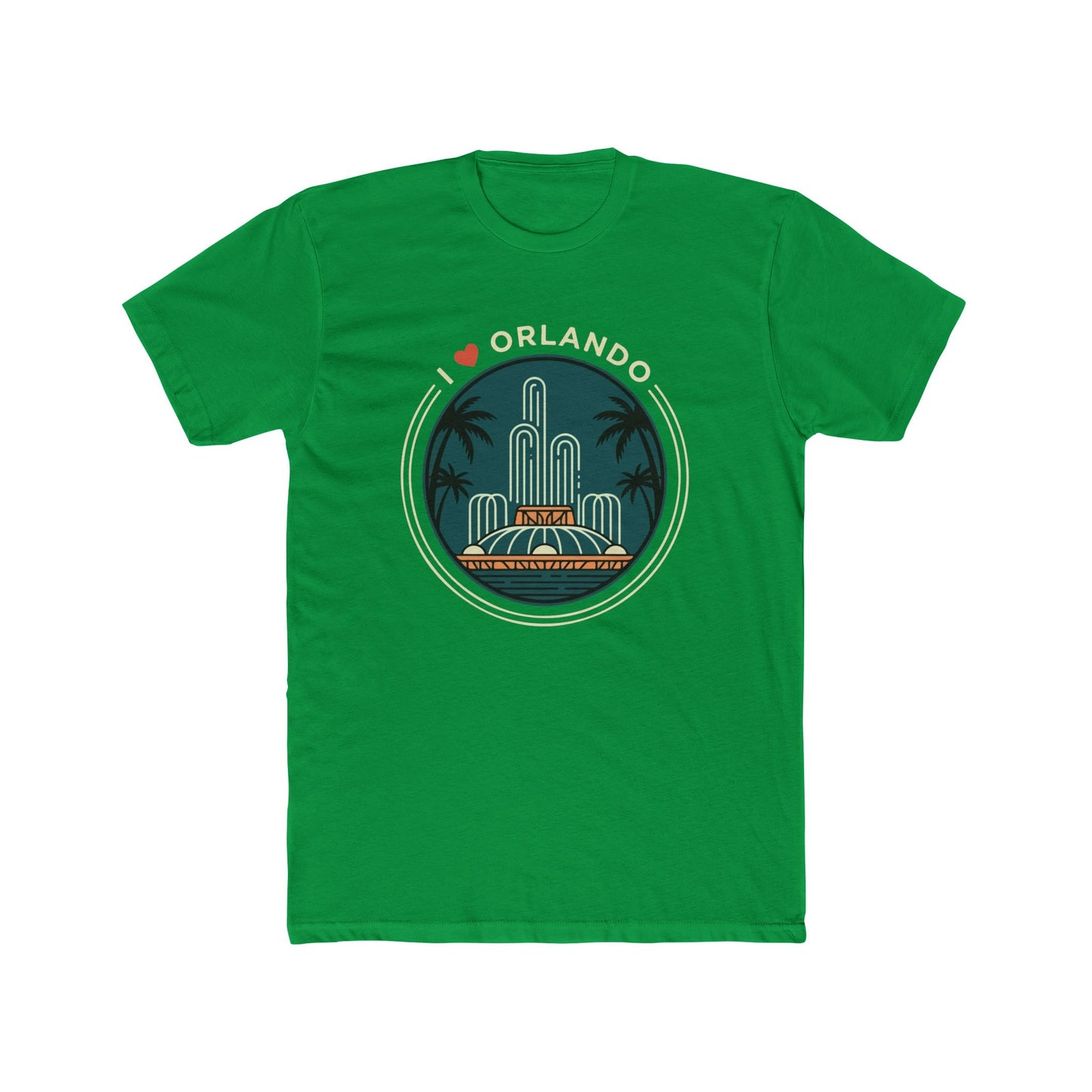 Orlando Fountain Retro Graphic Tee — I  Orlando Travel T‑Shirt
