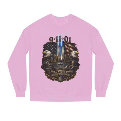 9/11 Memorial Sweatshirt — We Will Never Forget Tribute Crewneck