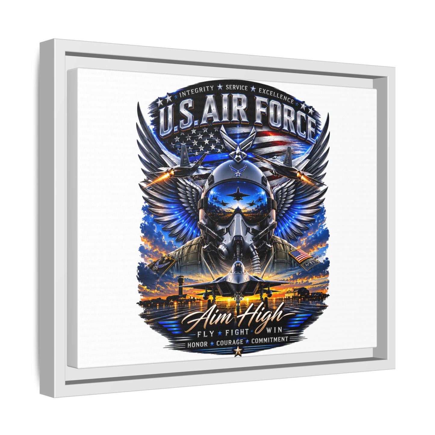 U.S. Air Force 'Aim High' Framed Canvas Print