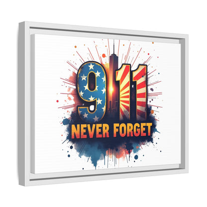 Framed Canvas Wall Art — “9·11 Never Forget” Memorial Print