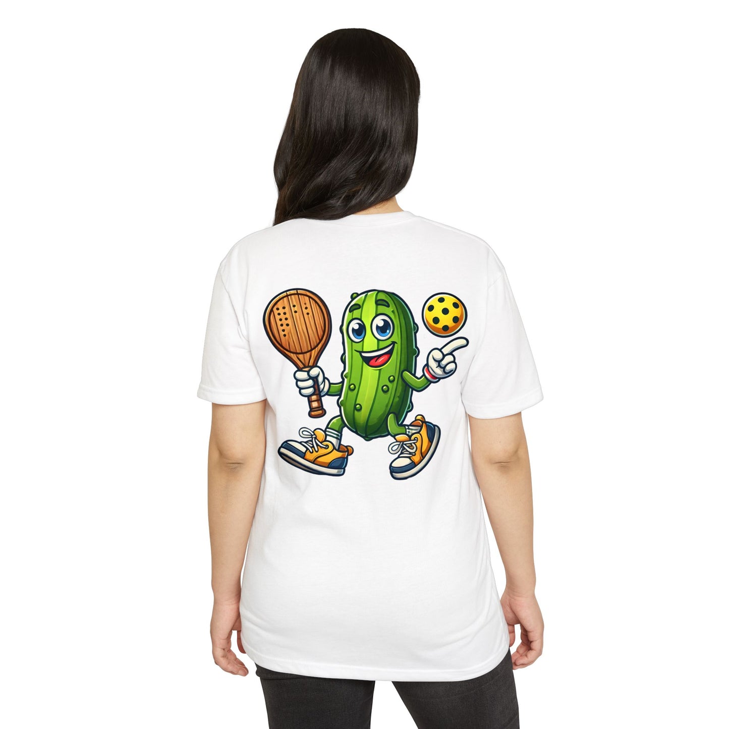 Pickle Pickleball T-Shirt – Cute Pickle Playing Pickleball Graphic Tee