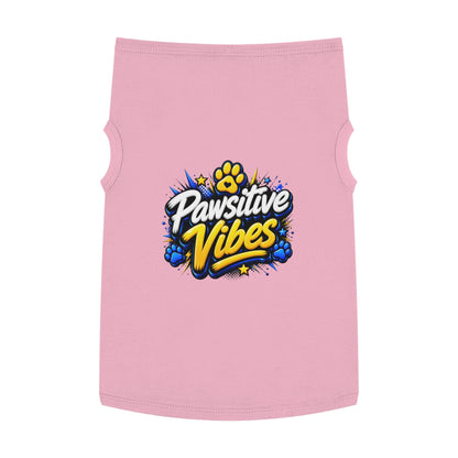Pet Tank Top: "Pawsitive Vibes" Dog Tank — Cute Paw Print Pet Shirt