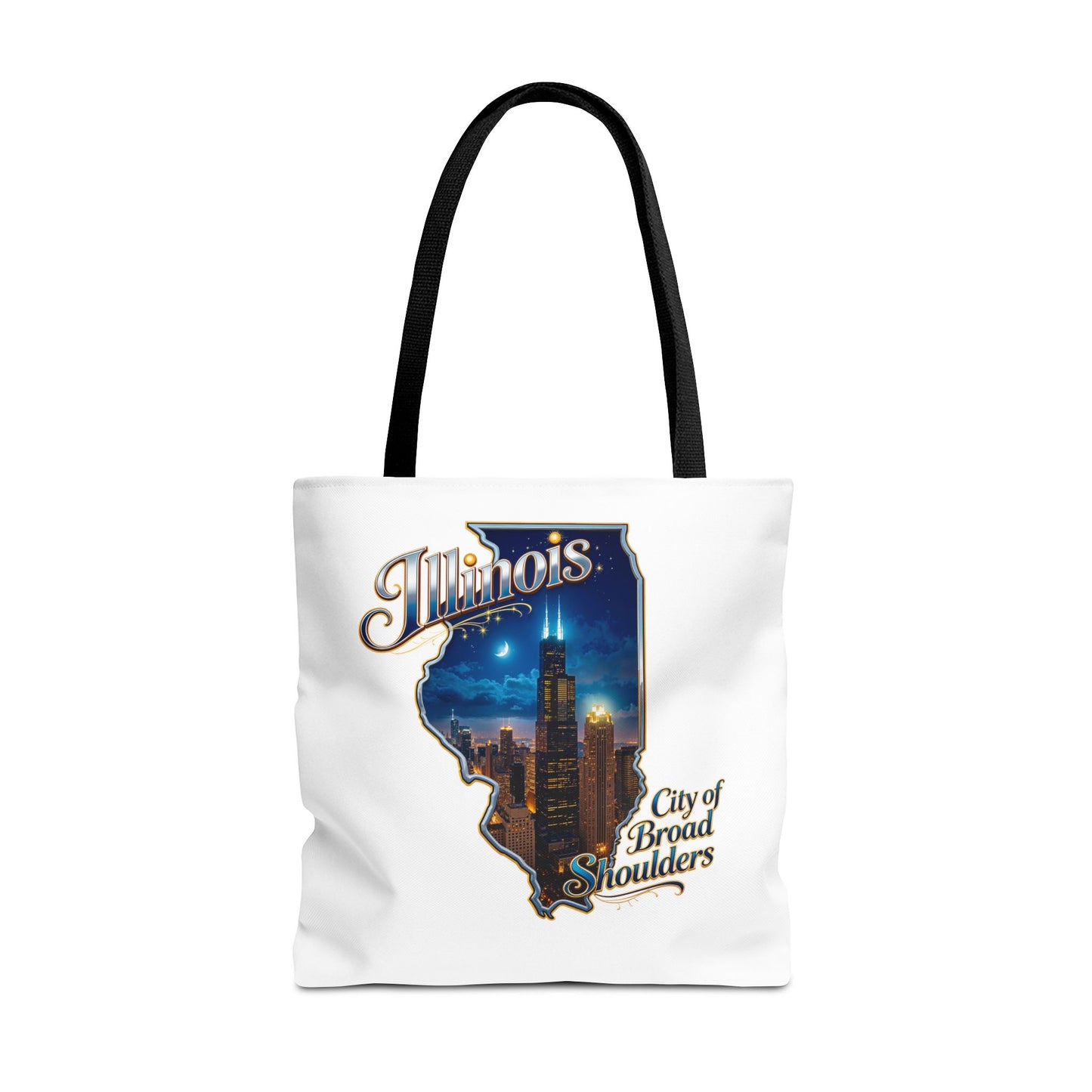 Illinois Skyline Tote Bag — "City of Broad Shoulders" Chicago Night Design