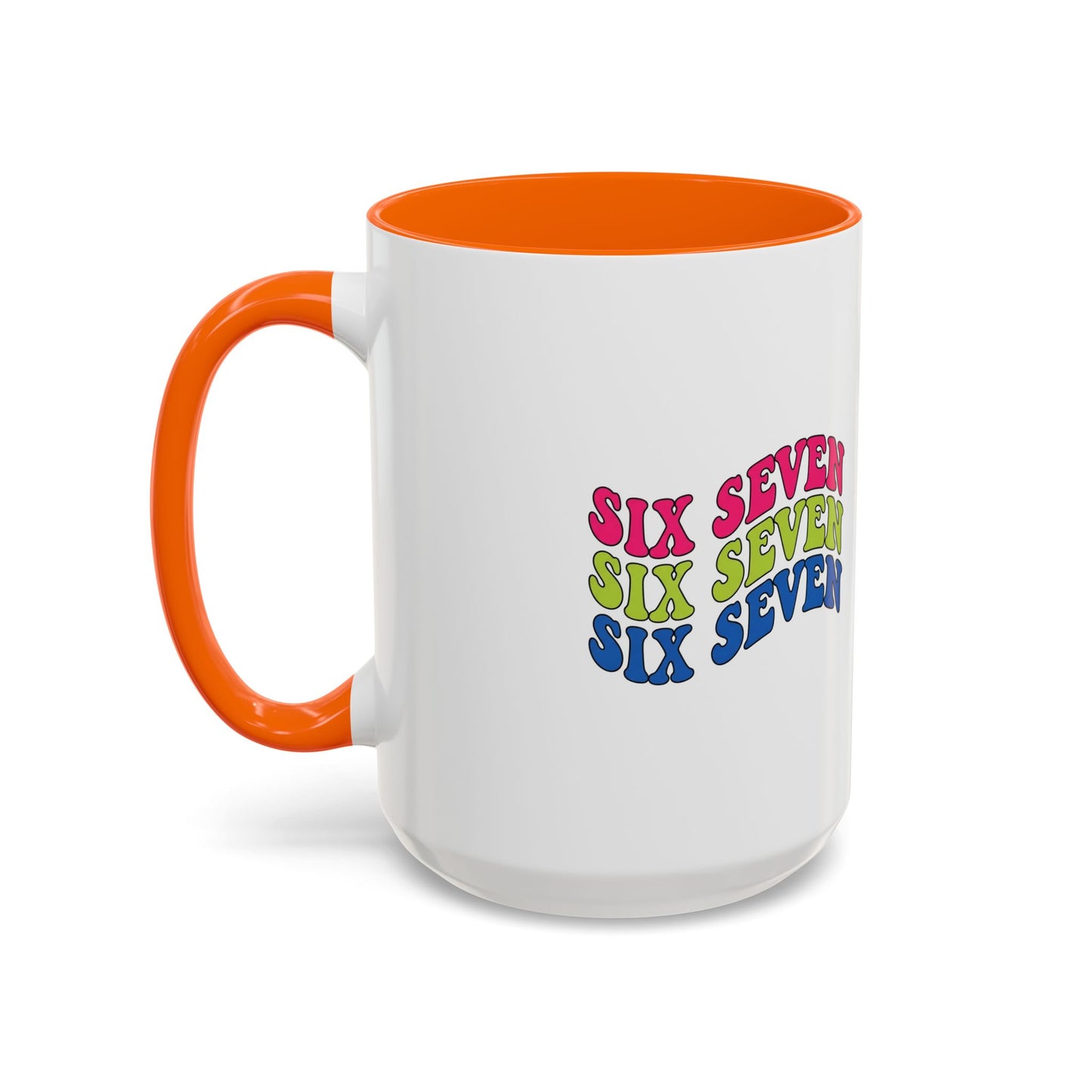 Six Seven Retro Accent Coffee Mug — Colorful 11/15oz Ceramic Tea Cup