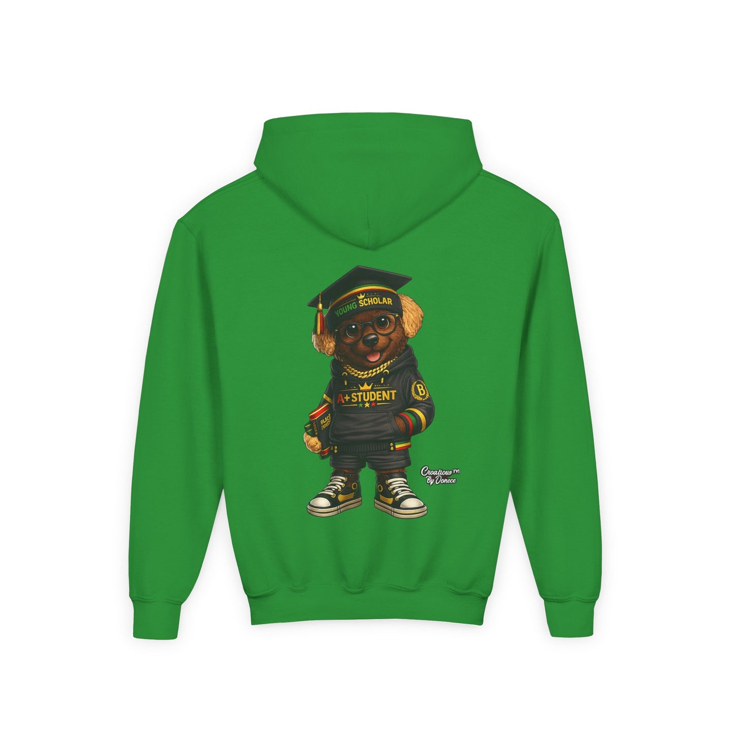 Youth Graduation Bear Hoodie – "Future Student" Cute Cap & Gown Sweatshirt