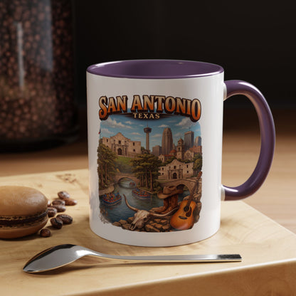 San Antonio Souvenir Coffee Mug – Texas Riverwalk Scenic Accent Mug (11/15oz)