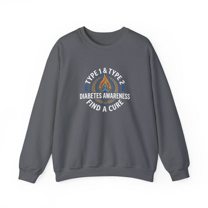 Type 1 & Type 2 Find a Cure Diabetes Awareness Sweatshirt
