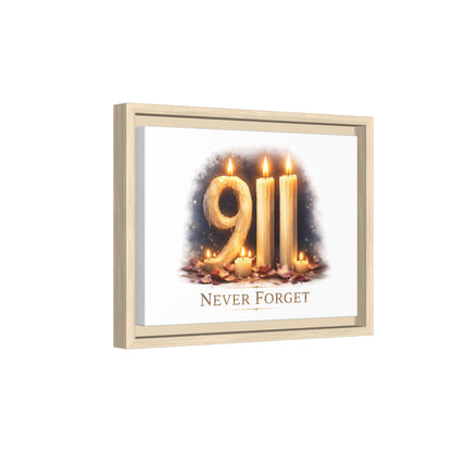 9/11 Never Forget Framed Canvas Print