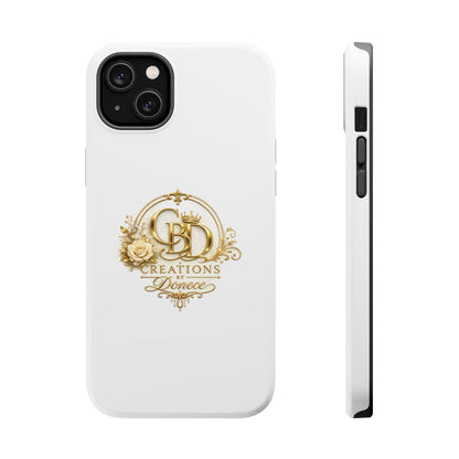 Magnetic Impact-Resistant Phone Case — Gold Floral Crest Logo
