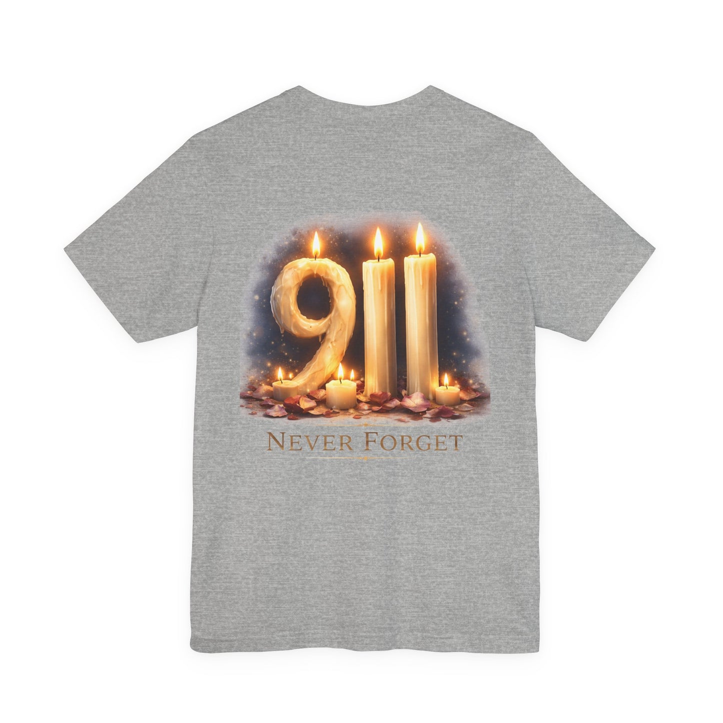 9/11 Never Forget T-Shirt – Memorial Candle Tribute Tee