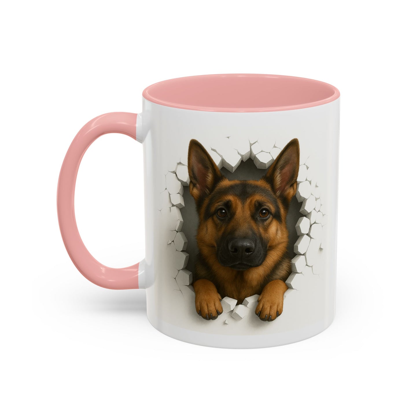 German Shepherd Coffee Mug — "Peek-a-Buddy" Accent Dog Mug (11/15oz)