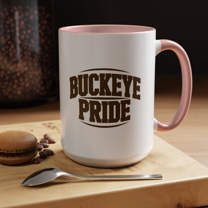 Buckeye Pride Accent Coffee Mug — School Spirit Ceramic Mug
