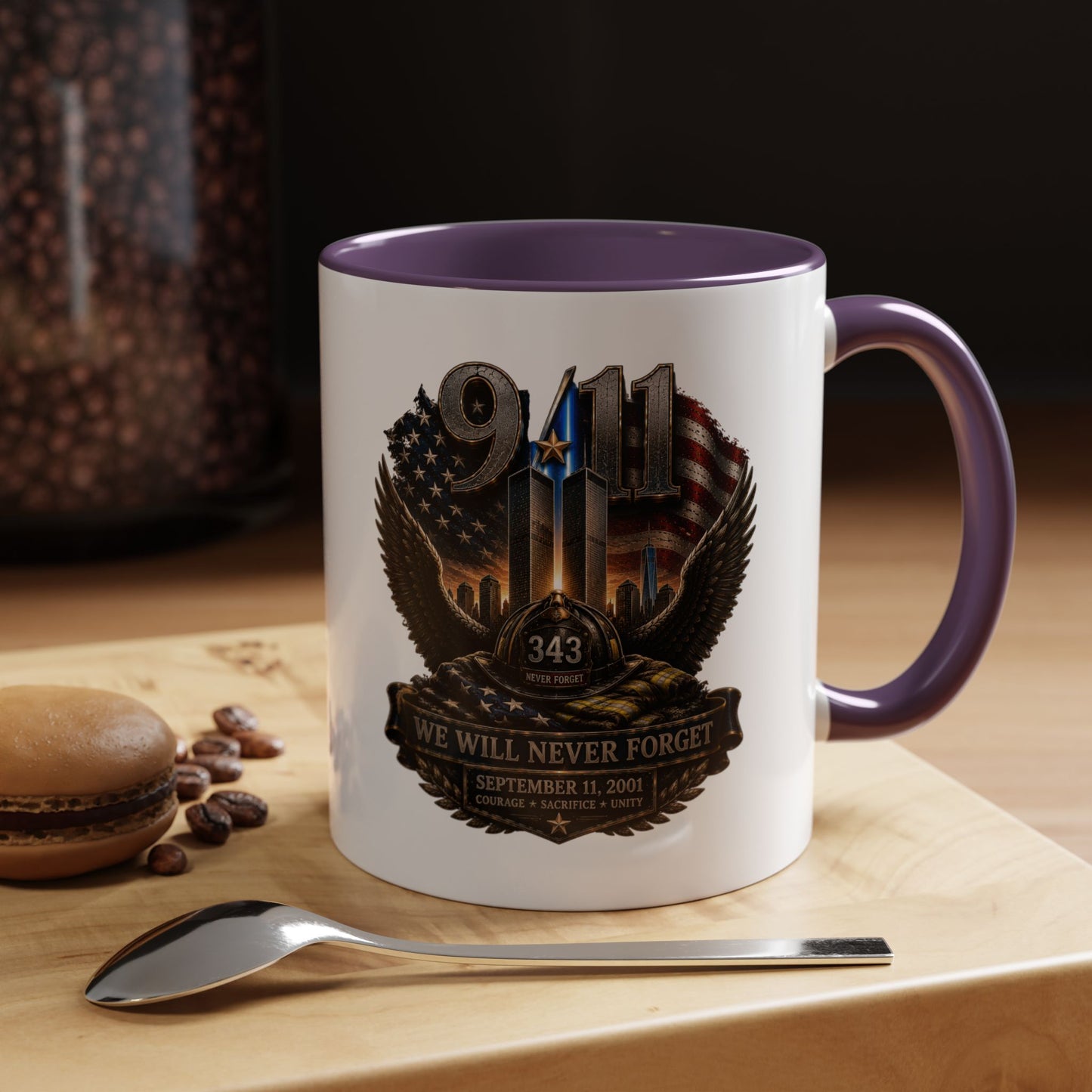 9/11 Memorial Coffee Mug - 'We Will Never Forget' Tribute Accent Mug