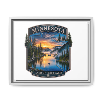 Minnesota Lakes Matte Canvas Print (Framed) — 'Land of 10,000 Lakes' Scenic Wall Art