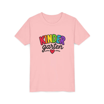 Kindergarten Rainbow Youth Tee — 'Kindergarten' Colorful Back-to-School Shirt